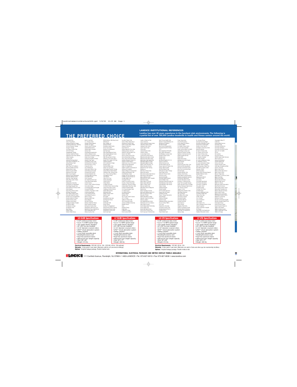 Landice L9 User Manual | Page 10 / 10