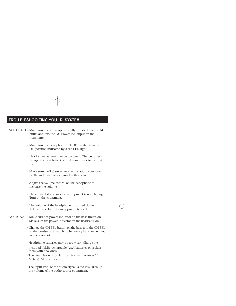Trou bleshoo ting you r system | LTB Audio Systems LTB-WRST User Manual | Page 4 / 10