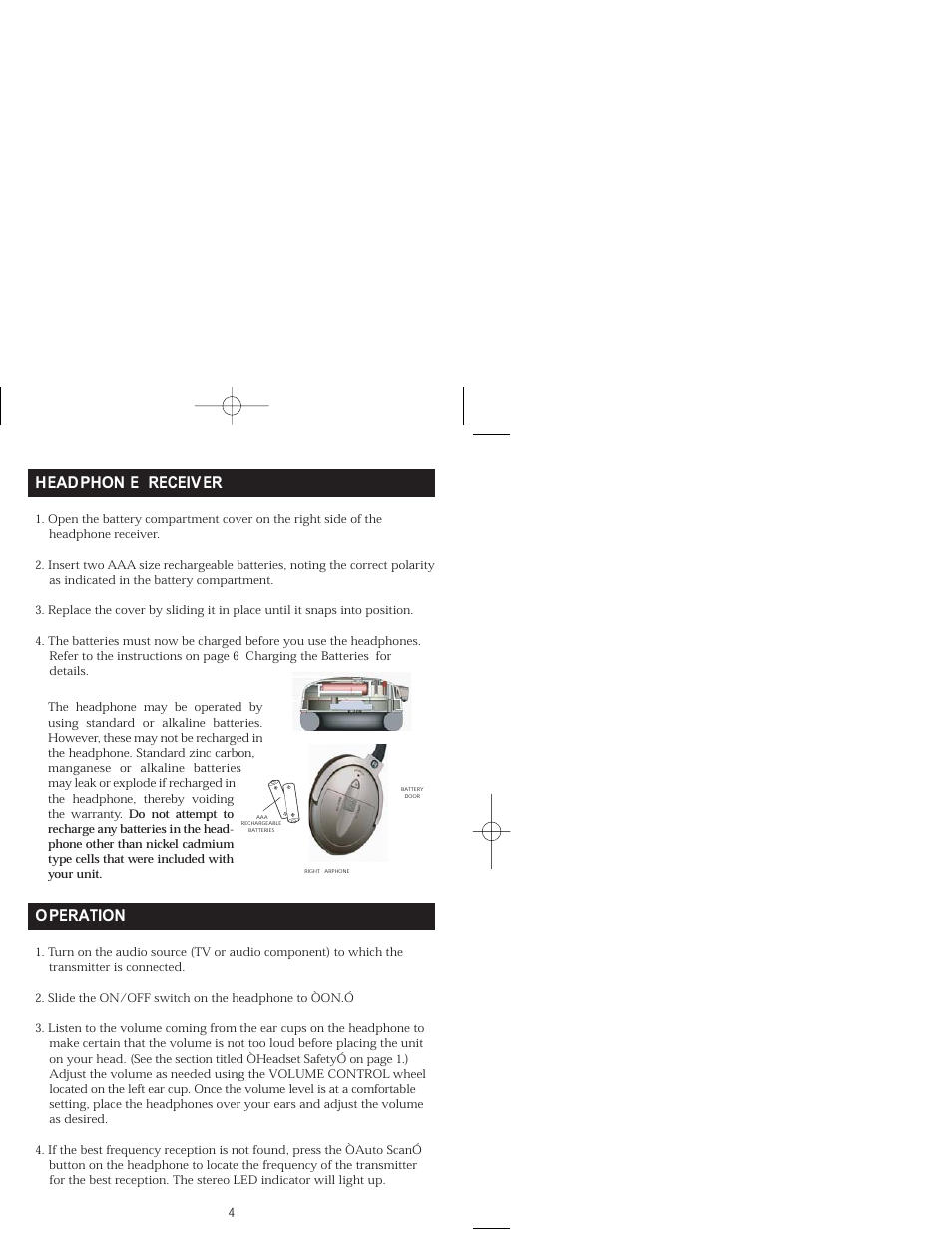 O peration headphon e receiv er | LTB Audio Systems LTB-WRST User Manual | Page 7 / 10