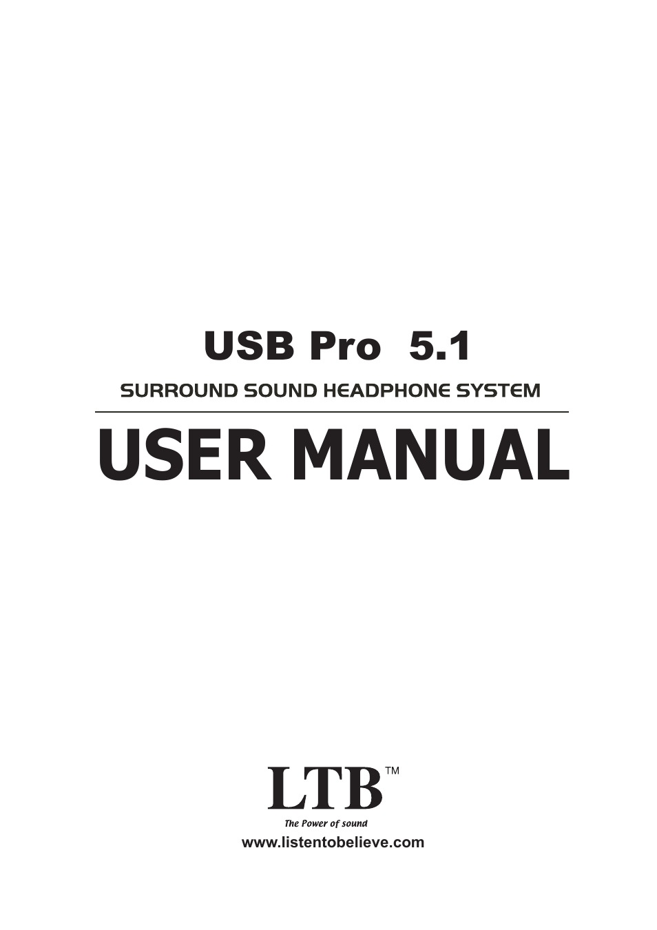 LTB Audio Systems USB Pro 5.1 Surround Sound Headphone System User Manual | 21 pages