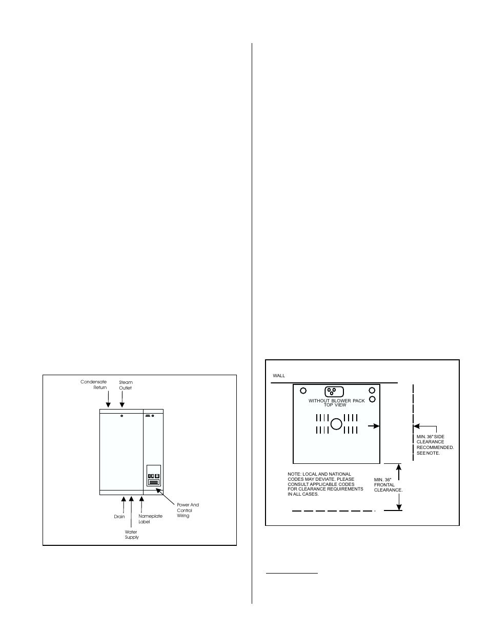 In stal la tion 1, Re ceiving & un packing equip ment 1, Pre-installation check point 1 | Ba sic hu mid ifier con fig u ra tion 1, Lo ca tion & mounting 1, Hu mid i fiers 1, Installation, Receiving & unpacking equipment, Pre-installation checkpoint, Basic humidifier configuration | Liebert SGH STEAM SL-14050 User Manual | Page 3 / 16