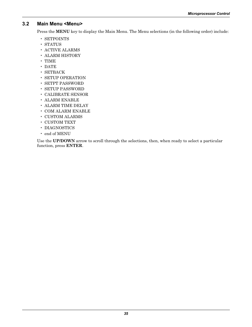 2 main menu <menu, Main menu <menu | Liebert 50 & 60Hz User Manual | Page 43 / 72