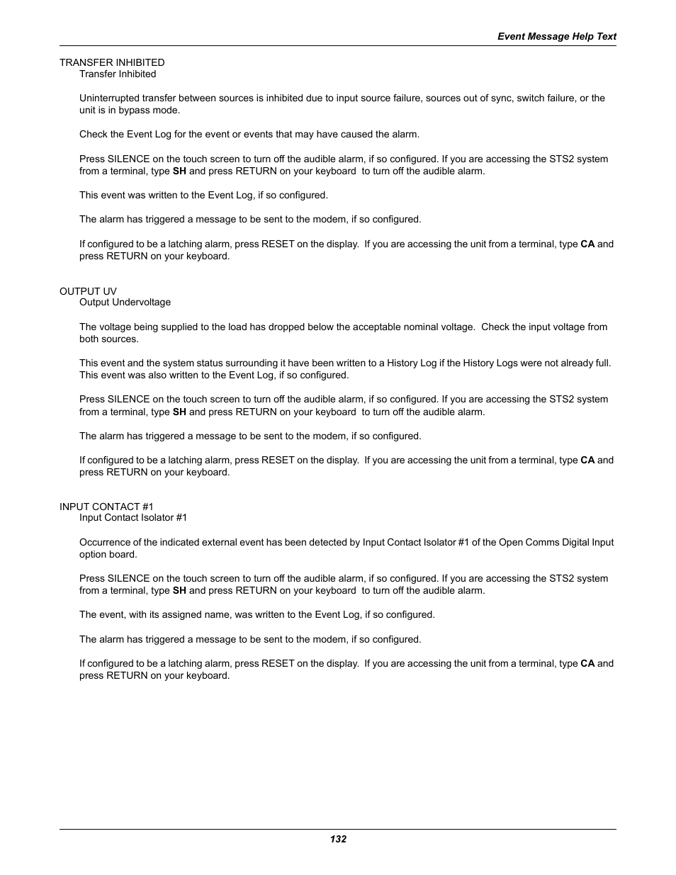 Liebert POWER PROTECTION STATIC TRANSFER SWITCH User Manual | Page 140 / 152