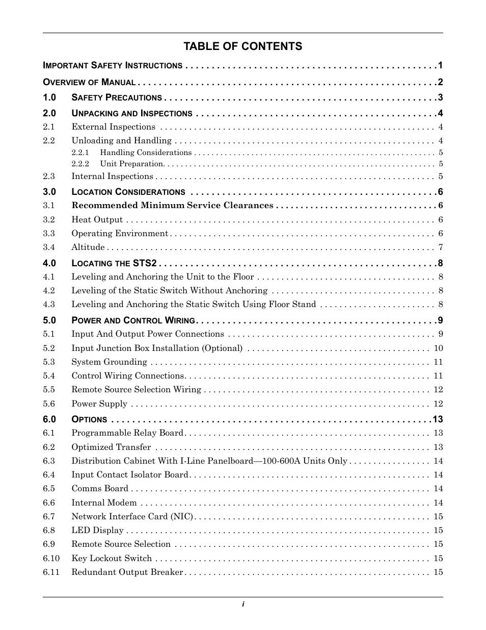 Liebert POWER PROTECTION STATIC TRANSFER SWITCH User Manual | Page 3 / 152