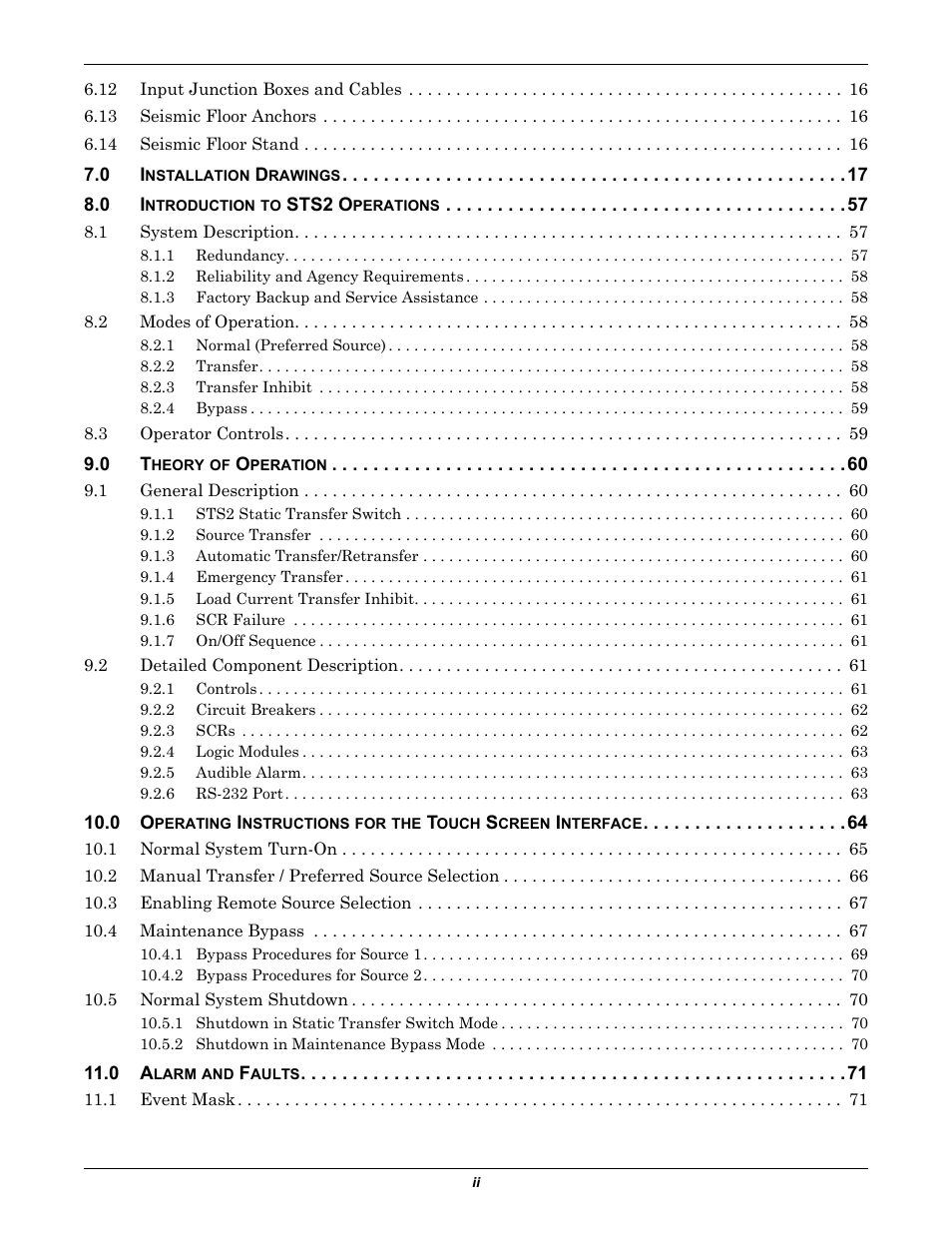 Liebert POWER PROTECTION STATIC TRANSFER SWITCH User Manual | Page 4 / 152