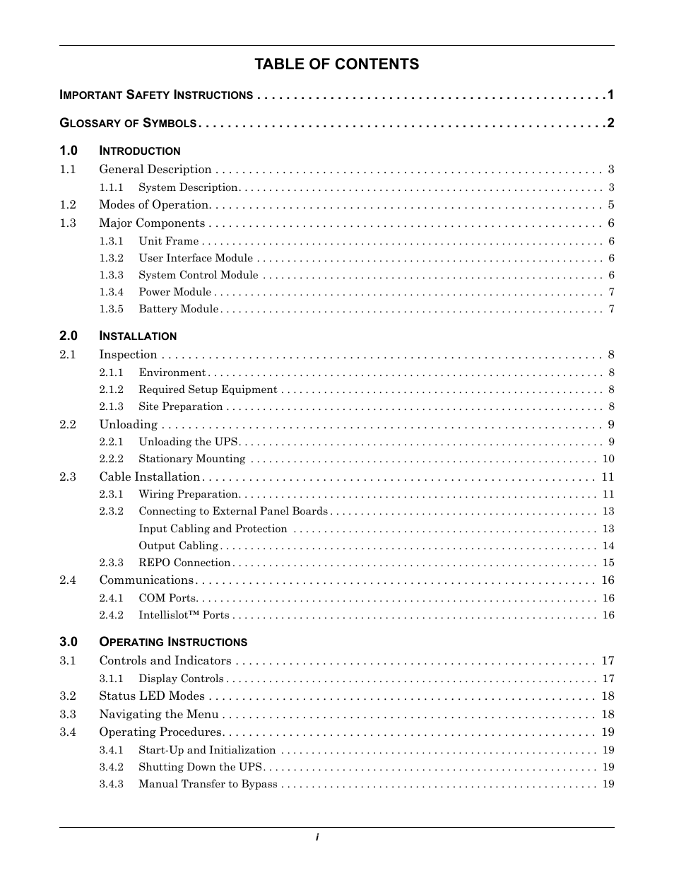 Liebert NfinityTM User Manual | Page 3 / 44