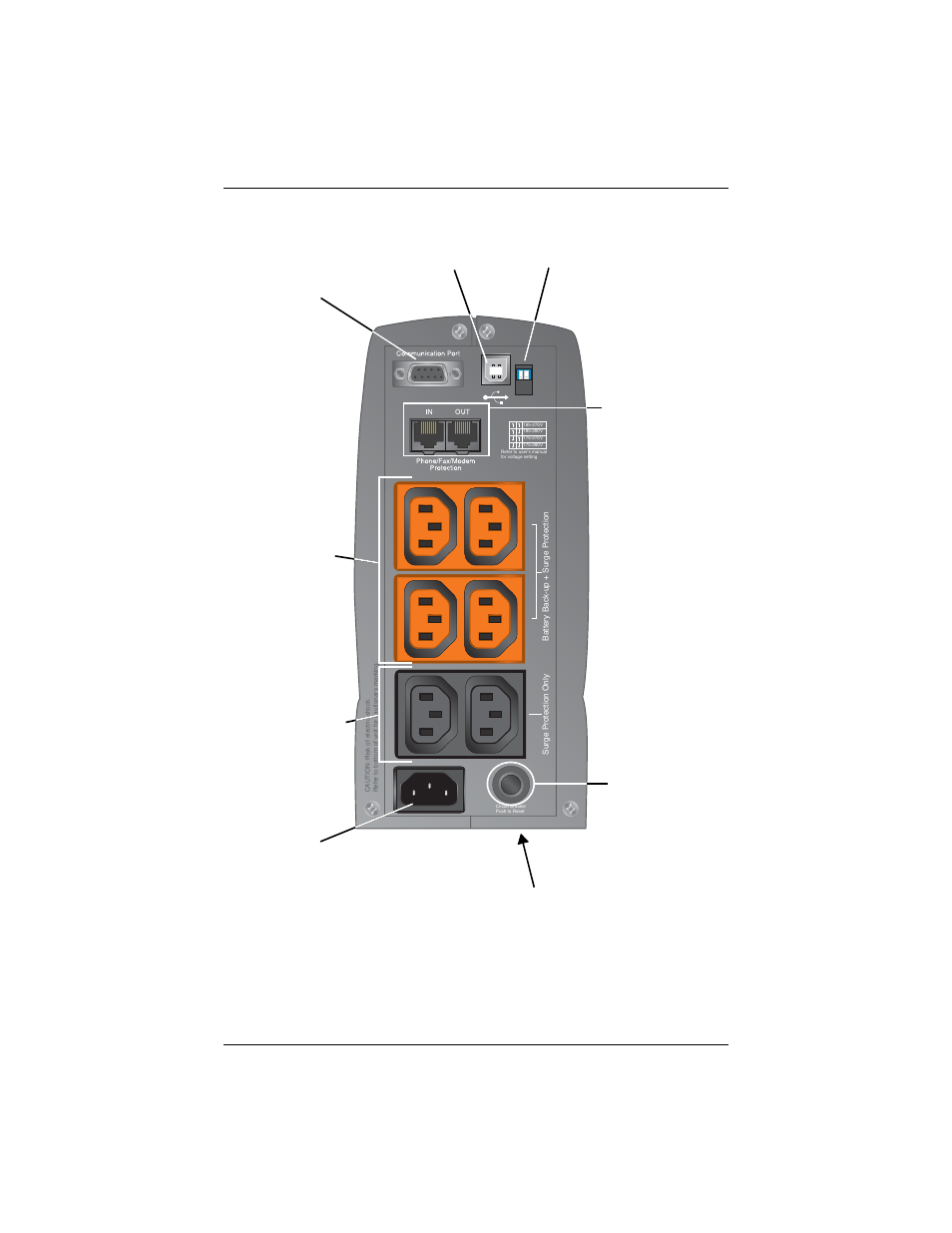 Rear view of ups | Liebert PSP User Manual | Page 10 / 32