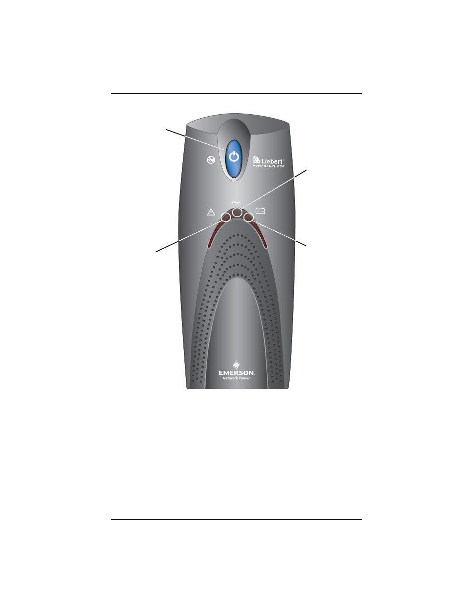 Front view of ups | Liebert PSP User Manual | Page 9 / 32