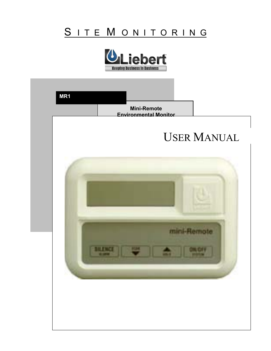 Liebert MR1 User Manual | 19 pages