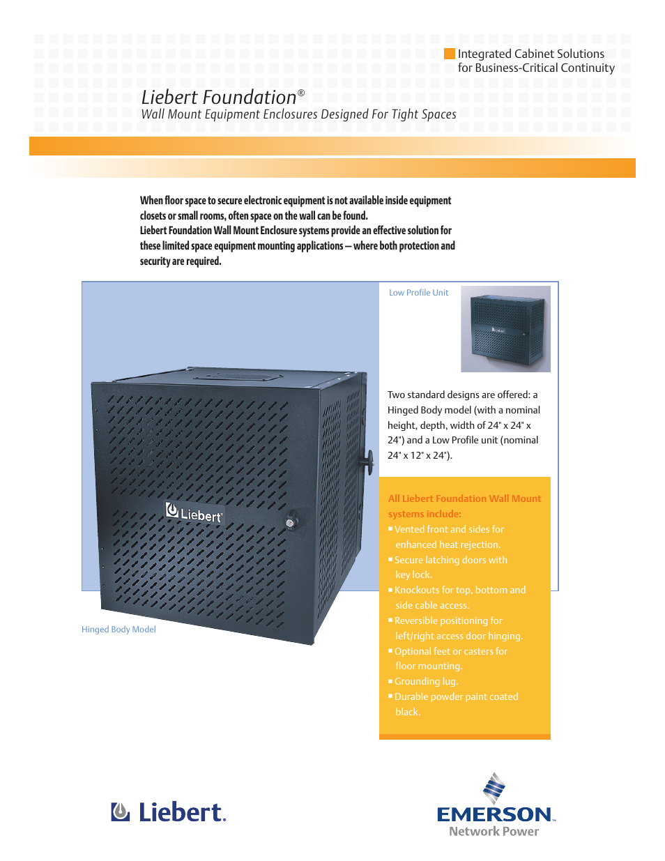 Liebert Integrated Cabinet Solutions User Manual | 2 pages