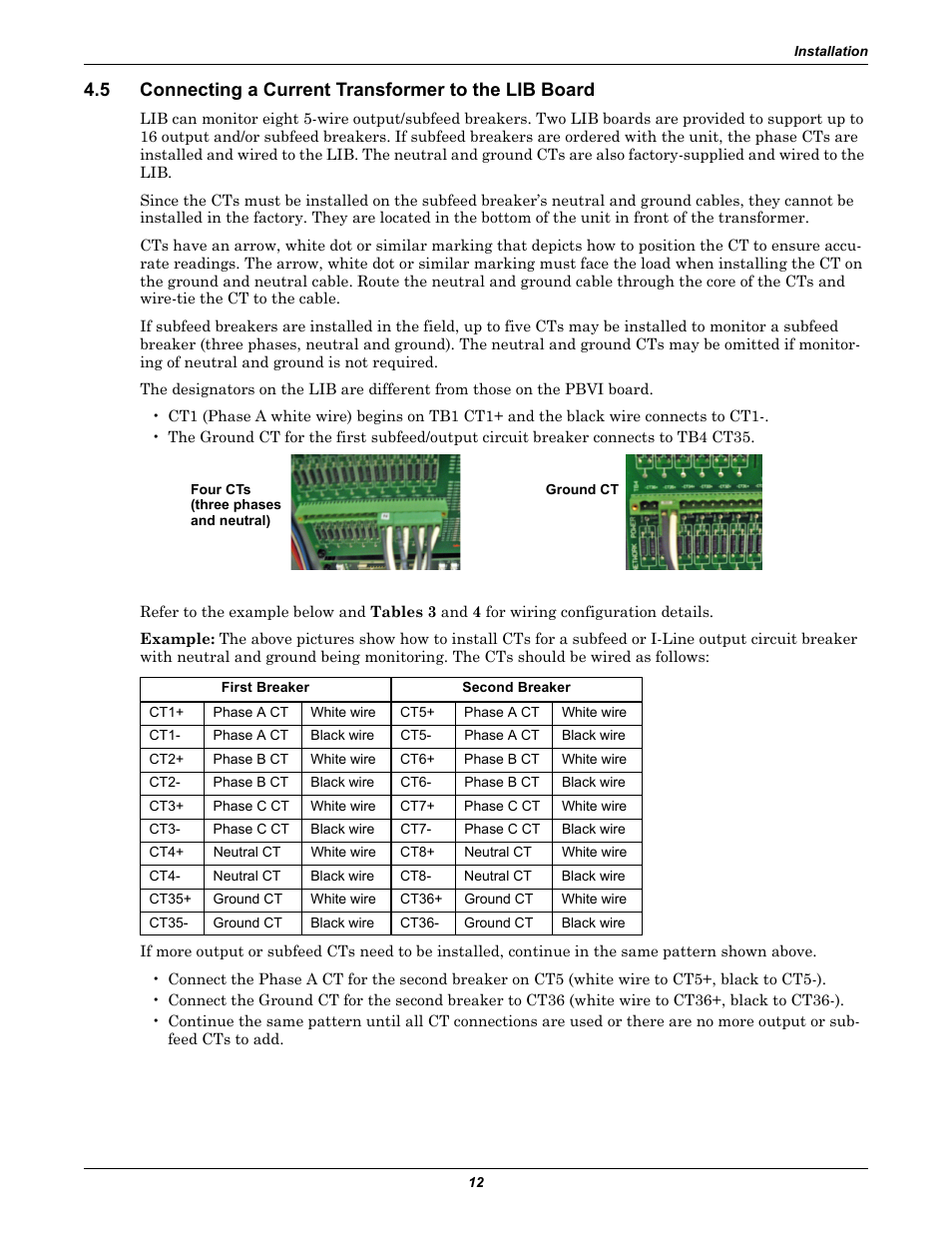 Connecting a current transformer to the lib board | Liebert Distribution Monitoring LDM User Manual | Page 16 / 40