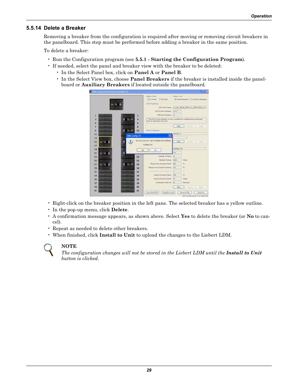 14 delete a breaker | Liebert Distribution Monitoring LDM User Manual | Page 33 / 40