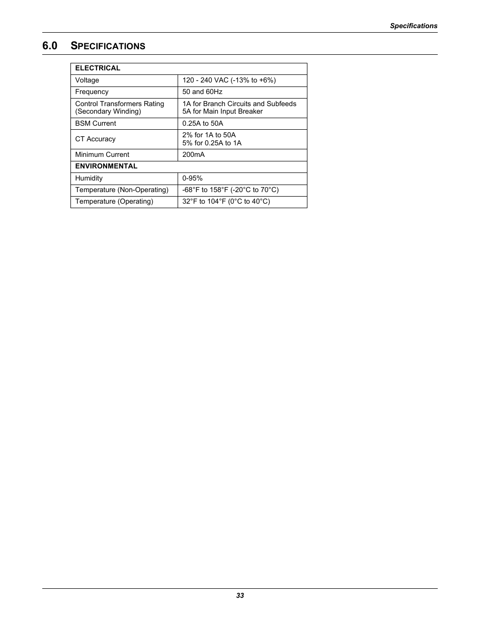 0 specifications, Pecifications | Liebert Distribution Monitoring LDM User Manual | Page 37 / 40