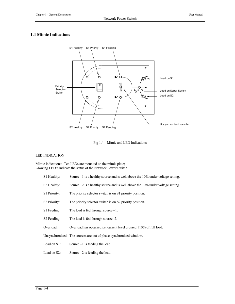 4 mimic indications | Liebert 110V User Manual | Page 14 / 31