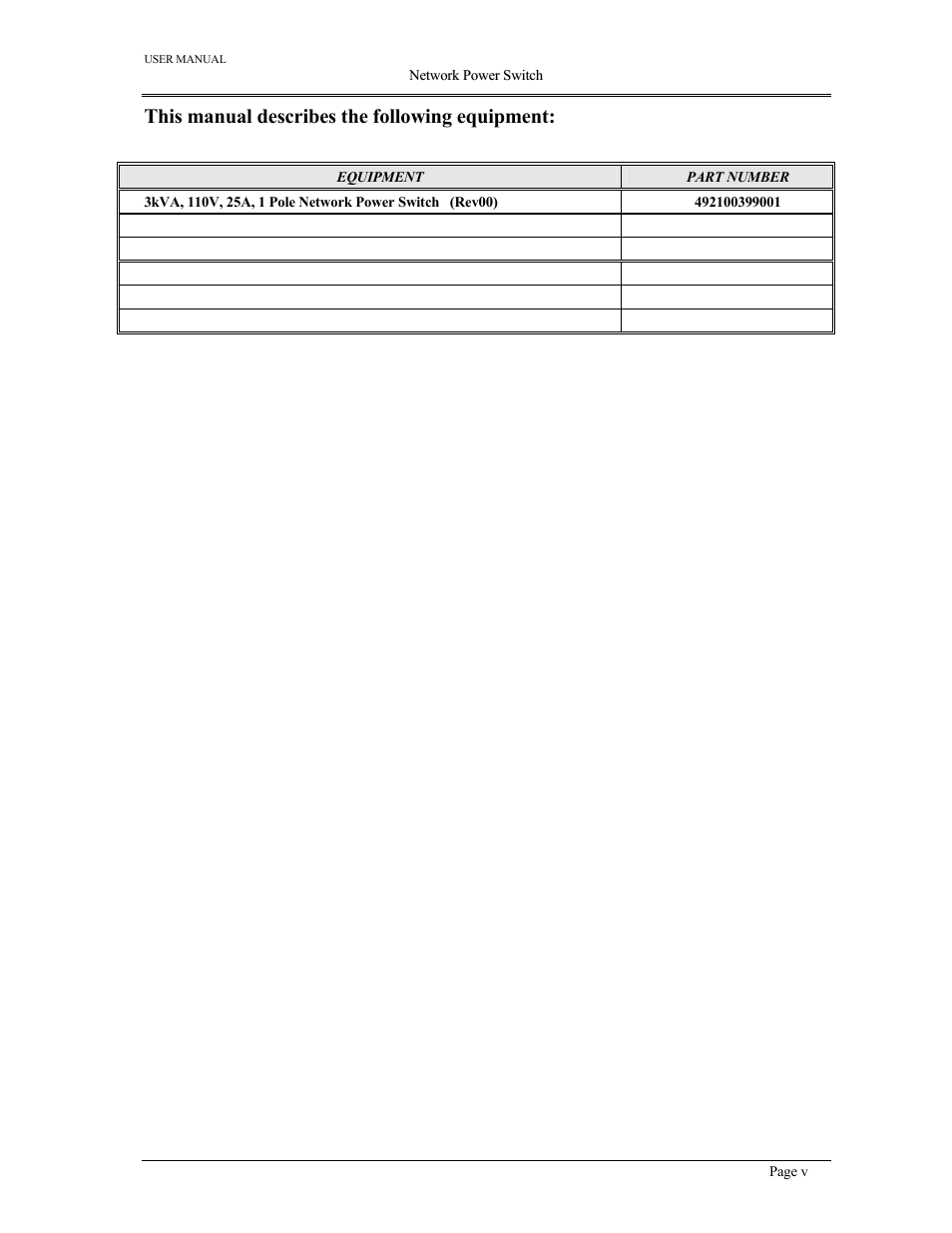 This manual describes the following equipment | Liebert 110V User Manual | Page 9 / 31
