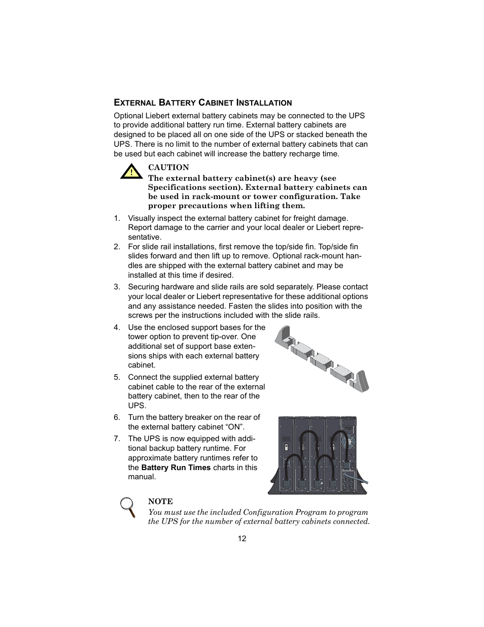 External battery cabinet installation | Liebert UPSTATION GXT 2U User Manual | Page 16 / 38