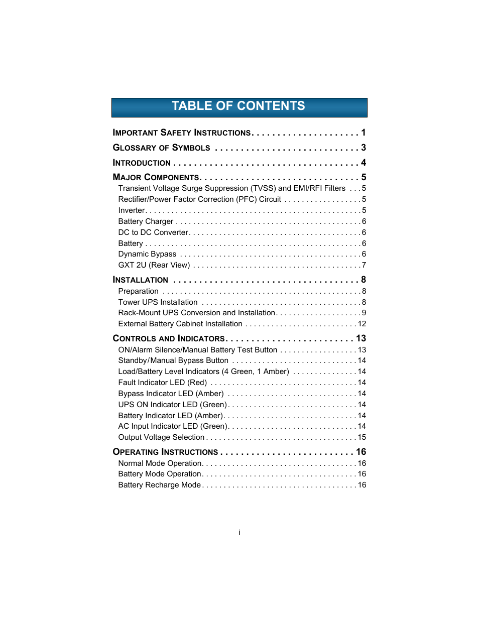 Liebert UPSTATION GXT 2U User Manual | Page 3 / 38