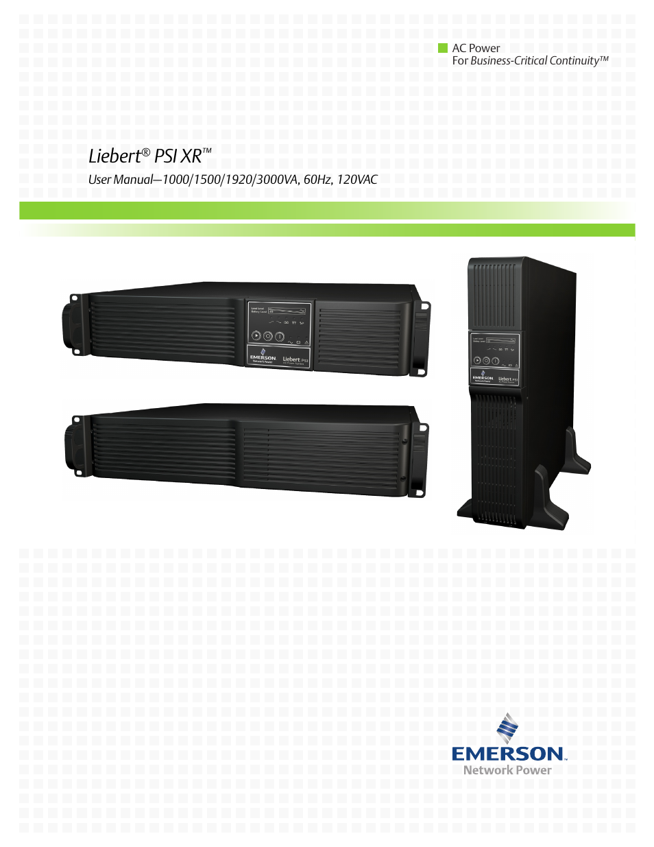 Liebert UPS Systems PSI XR User Manual | 32 pages