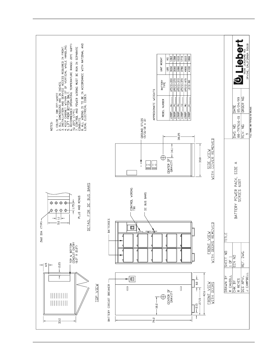 Figure 16, Battery power pack, size a | Liebert 600TTM User Manual | Page 43 / 91