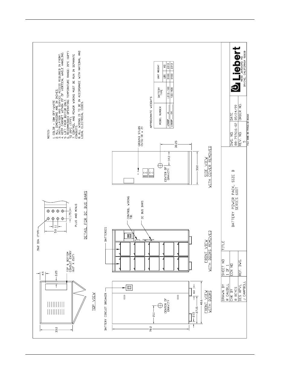 Figure 17, Battery power pack, size b | Liebert 600TTM User Manual | Page 44 / 91