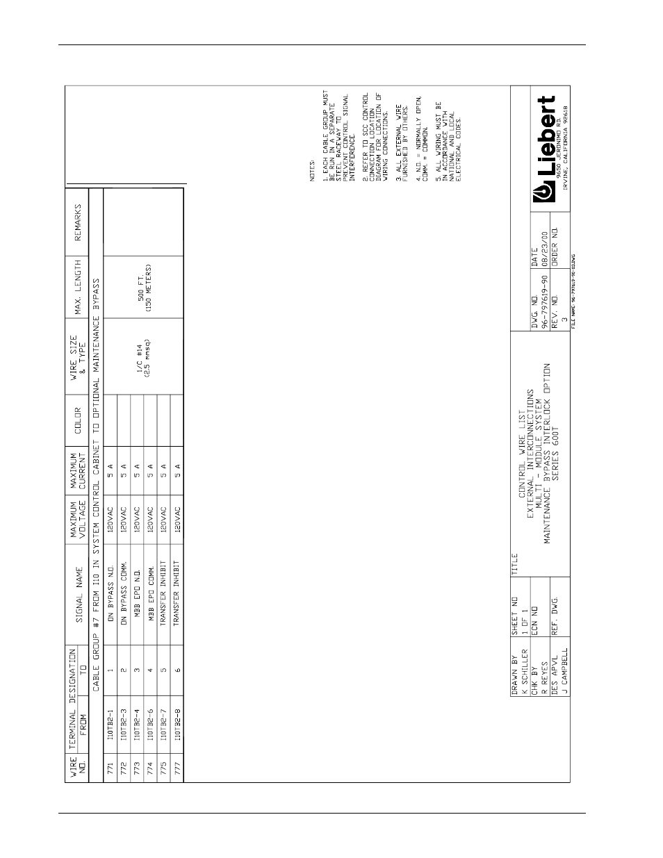 Figure 43, Option wiring, maintenance bypass interlock | Liebert 600TTM User Manual | Page 70 / 91