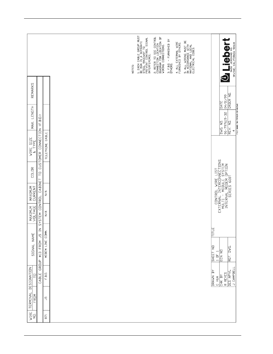Figure 45, Option wiring, internal modem | Liebert 600TTM User Manual | Page 72 / 91