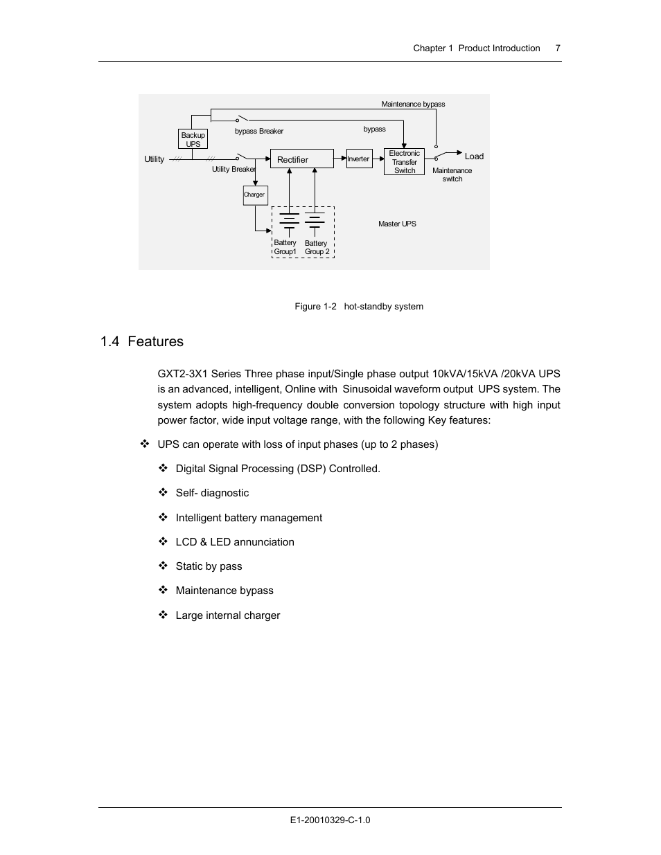 4 features | Liebert GXT2 - 3X1 User Manual | Page 7 / 42