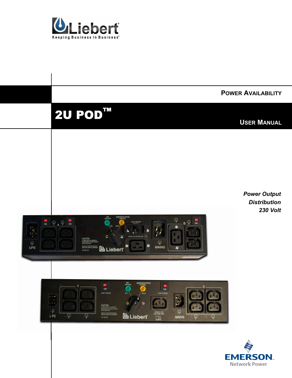 Liebert 2U User Manual | 16 pages