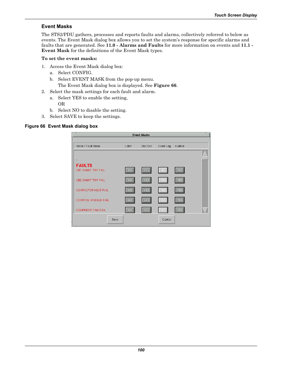 Event masks, Figure 66 event mask dialog box | Liebert STS2 User Manual | Page 108 / 156