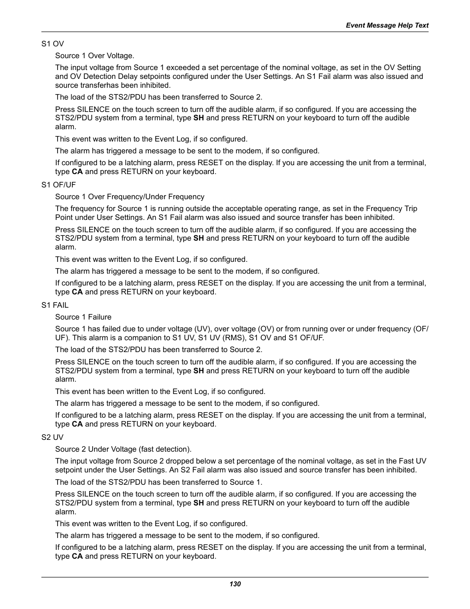 Liebert STS2 User Manual | Page 138 / 156