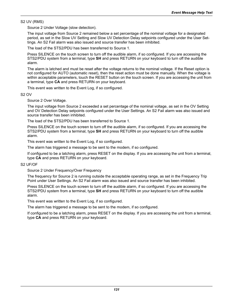 Liebert STS2 User Manual | Page 139 / 156
