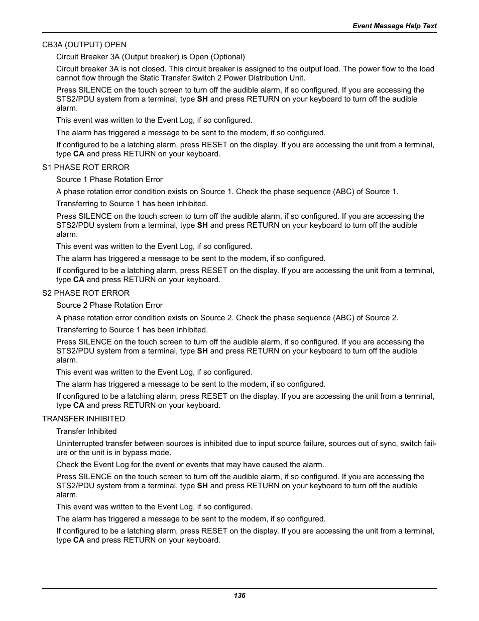 Liebert STS2 User Manual | Page 144 / 156