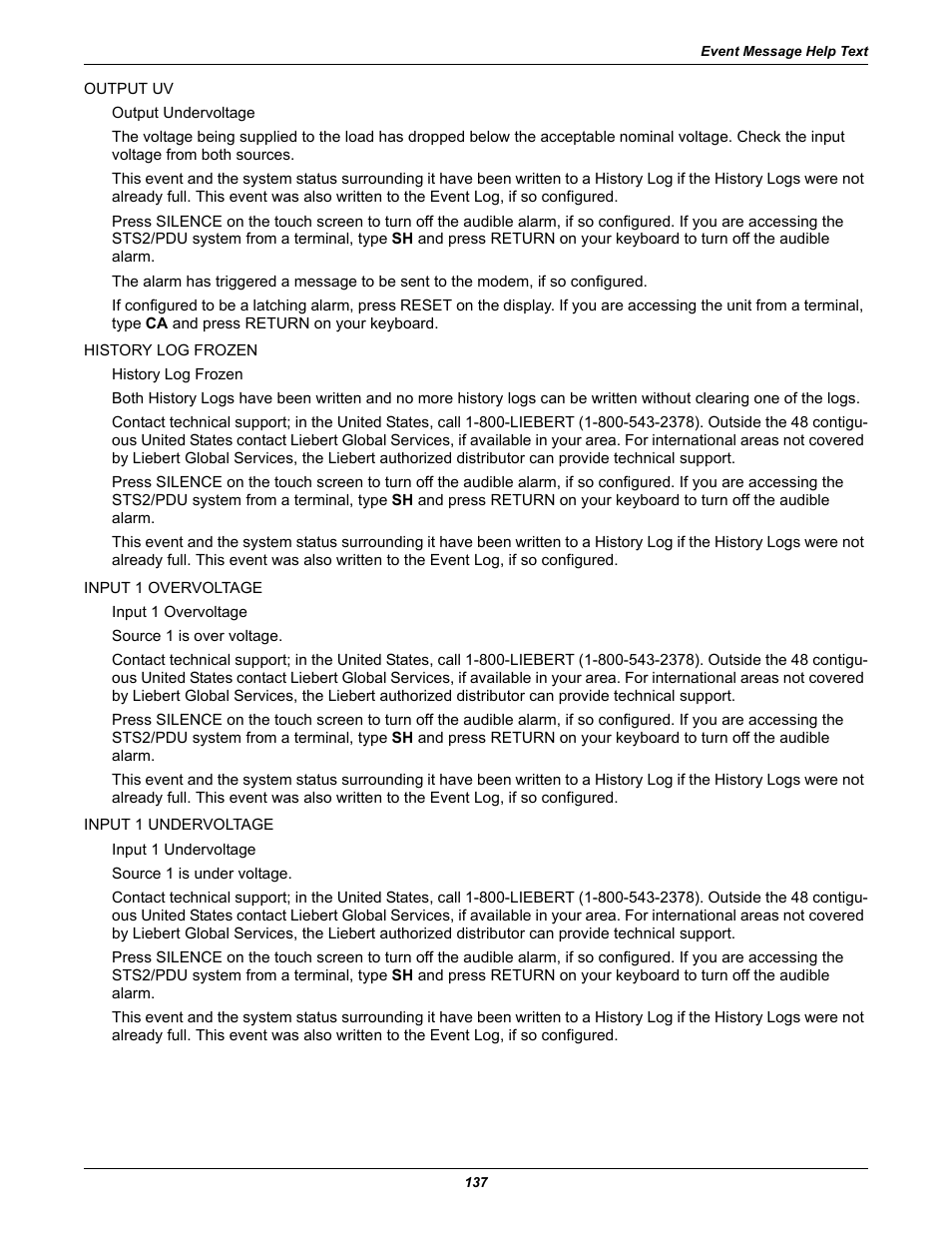 Liebert STS2 User Manual | Page 145 / 156