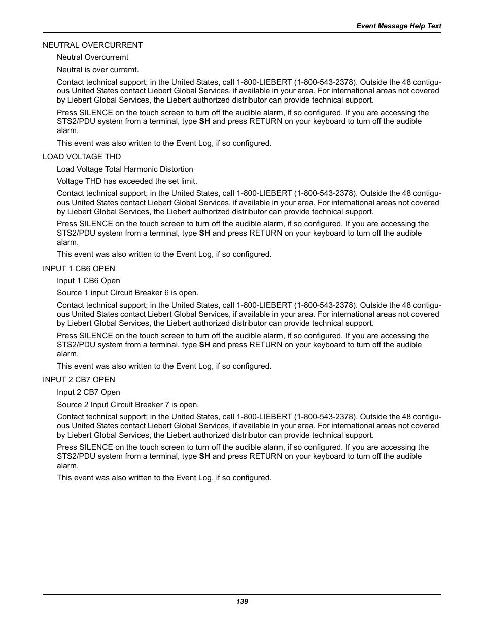 Liebert STS2 User Manual | Page 147 / 156