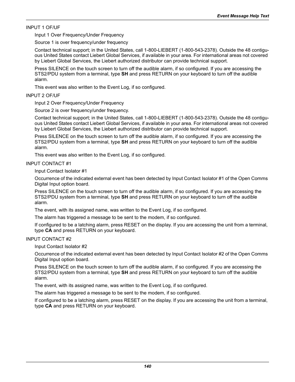 Liebert STS2 User Manual | Page 148 / 156