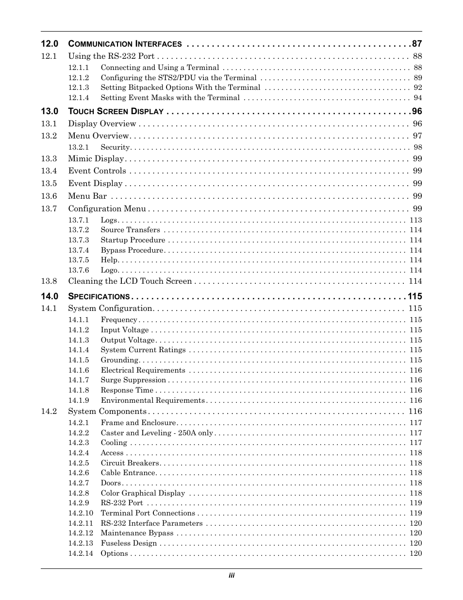 Liebert STS2 User Manual | Page 5 / 156