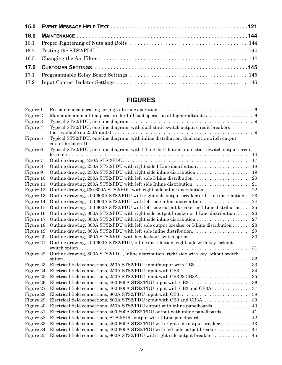 Figures | Liebert STS2 User Manual | Page 6 / 156