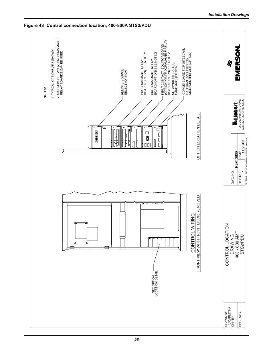 And 48 for arrangement of opt, 48 fo, And 48 for t | 48 for the location of th, And 48 for the lo | Liebert STS2 User Manual | Page 66 / 156