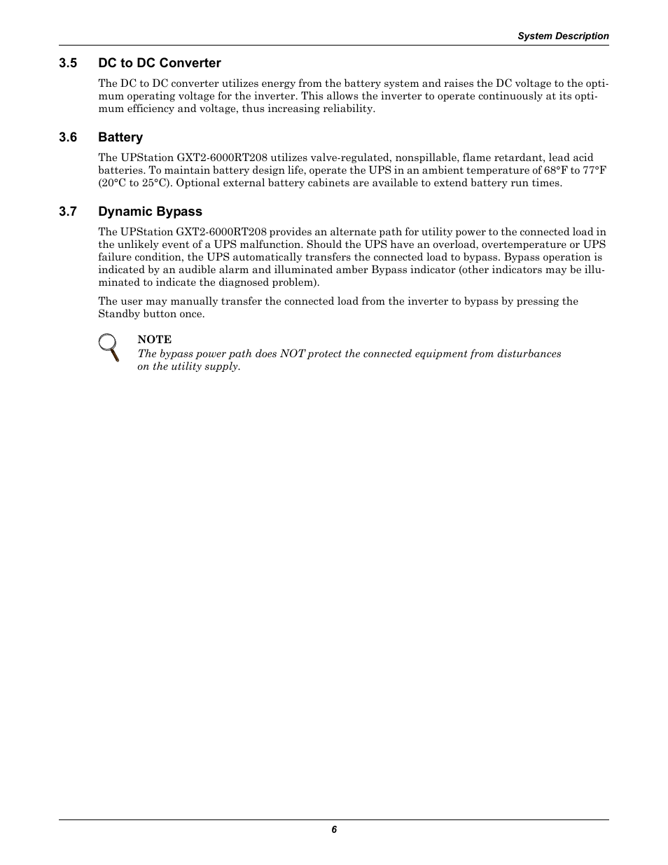 5 dc to dc converter, 6 battery, 7 dynamic bypass | Dc to dc converter, Battery, Dynamic bypass | Liebert GXT2-6000 RT208 User Manual | Page 12 / 52