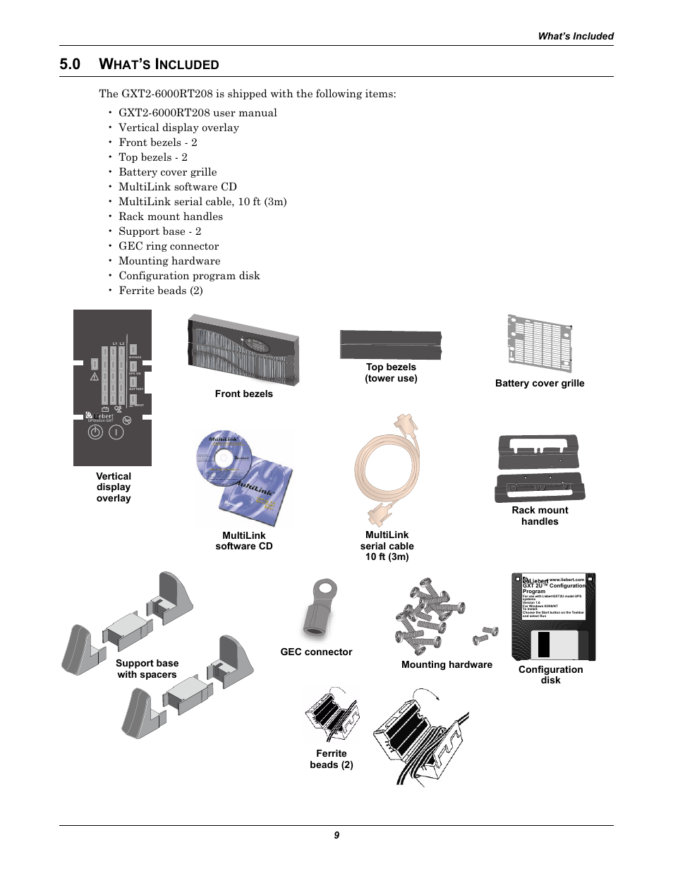 0 what’s included, Ncluded | Liebert GXT2-6000 RT208 User Manual | Page 15 / 52