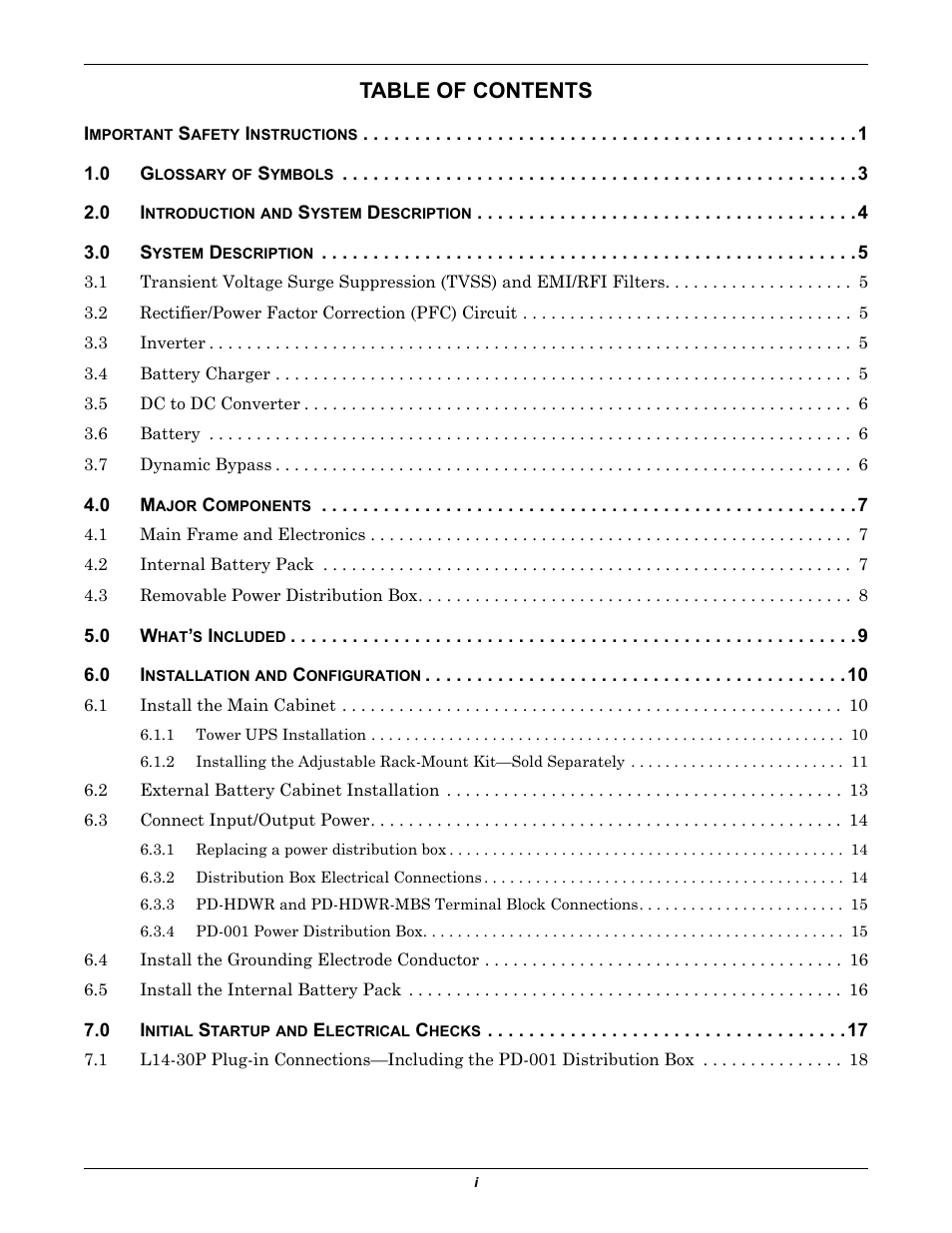 Liebert GXT2-6000 RT208 User Manual | Page 3 / 52