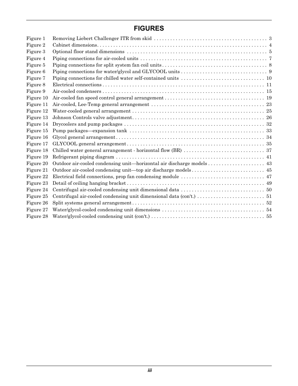 Figures | Liebert Challenger ITR User Manual | Page 5 / 64