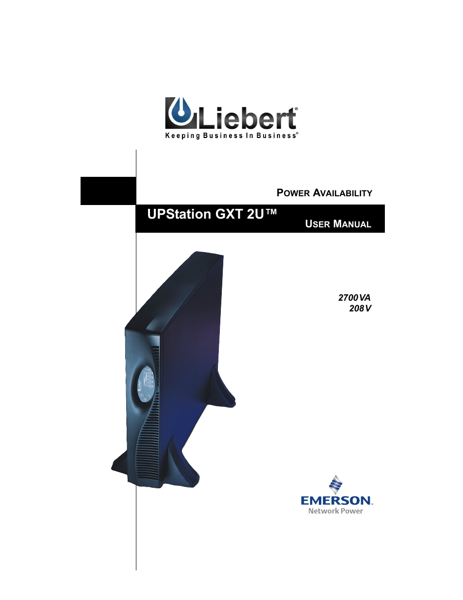 Liebert 208V User Manual | 40 pages