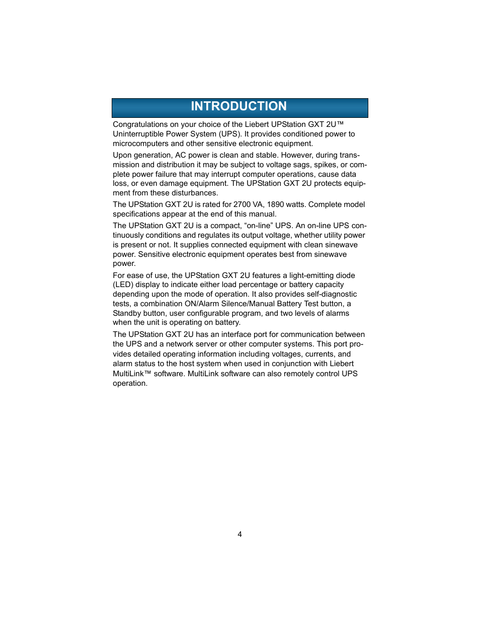 Introduction, Ntroduction | Liebert 208V User Manual | Page 8 / 40