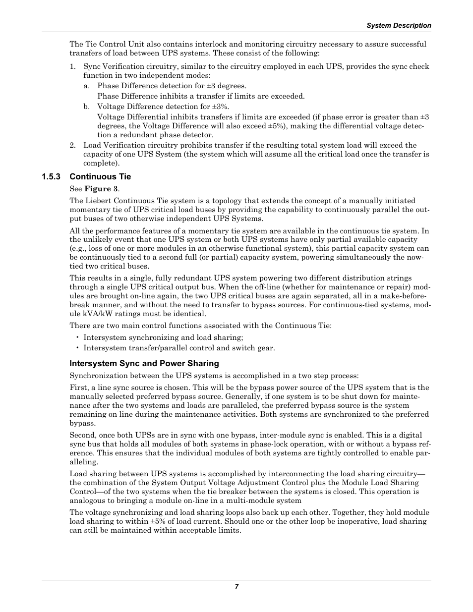 3 continuous tie, Intersystem sync and power sharing, Continuous tie | Liebert Series 610 User Manual | Page 11 / 44