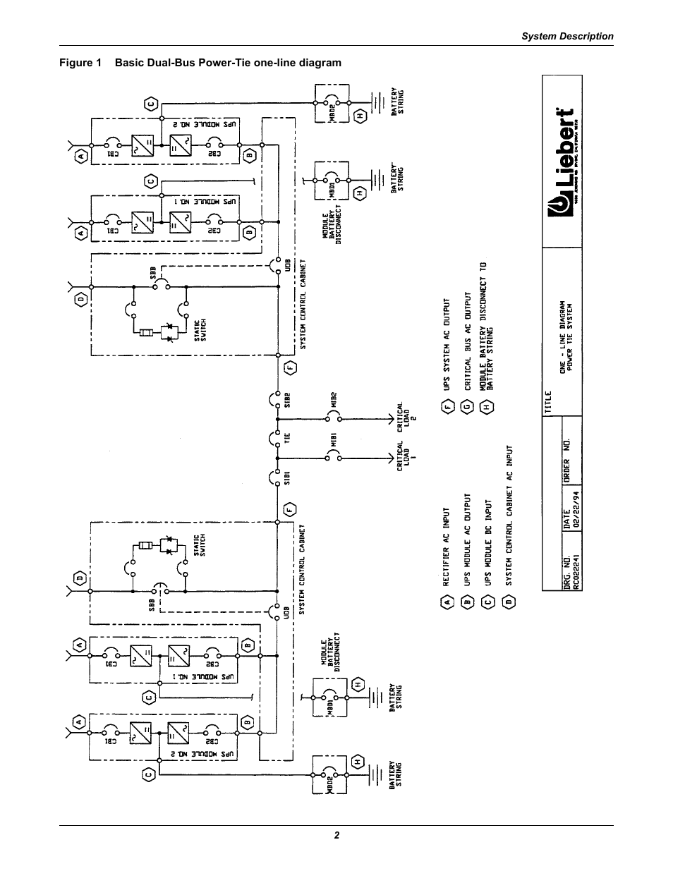 Figure 1 basic dual-bus powertie one-line diagram, Figure 1, Basic dual-bus power-tie one-line diagram | Liebert Series 610 User Manual | Page 6 / 44