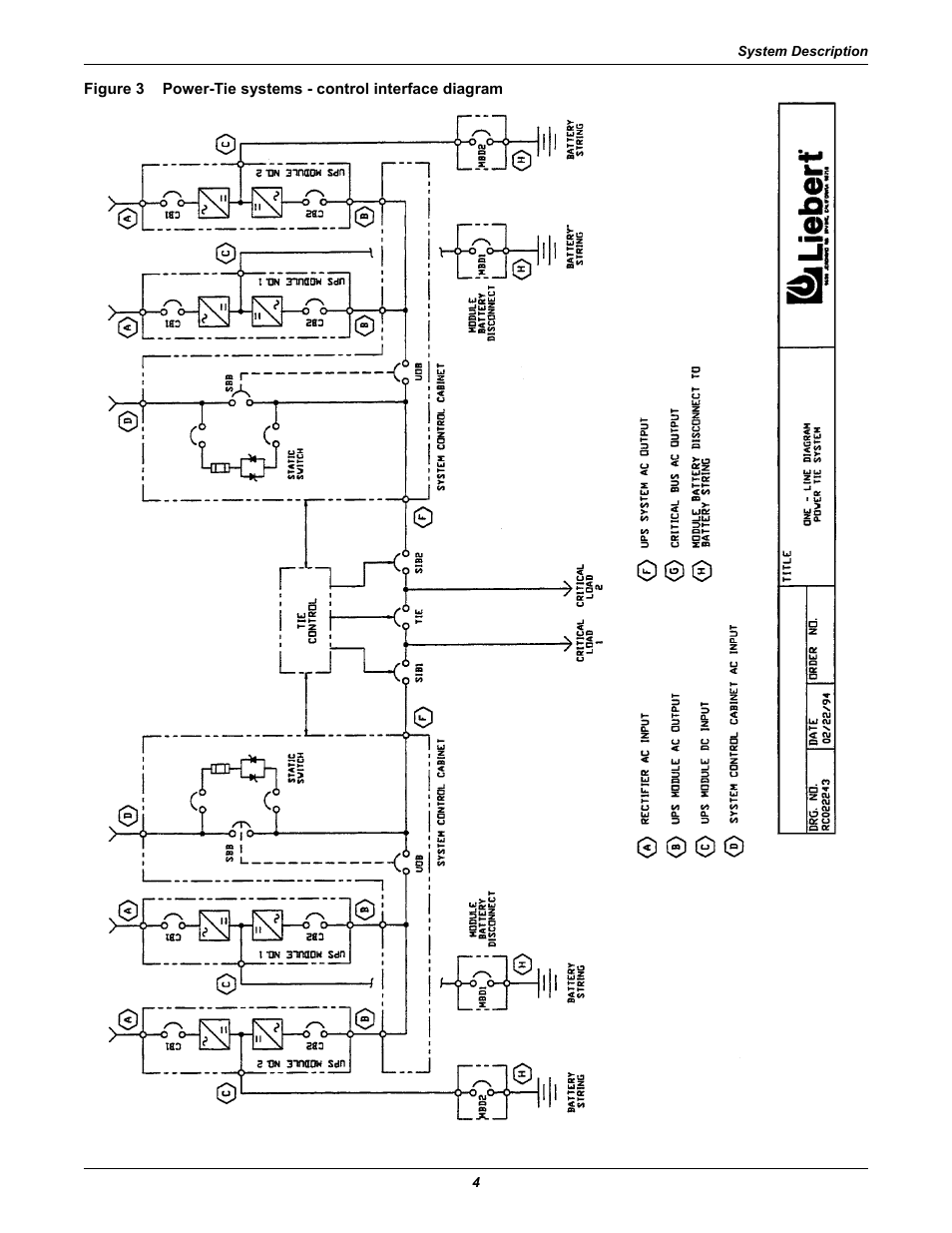 Figure 3, Power-tie systems - control interface diagram | Liebert Series 610 User Manual | Page 8 / 44