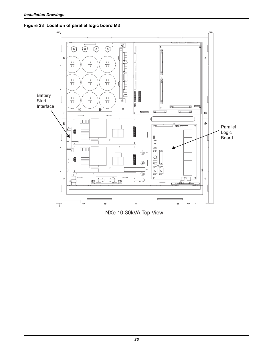 Figure 23 location of parallel logic board m3 | Liebert Emerson NX UPS System User Manual | Page 44 / 88