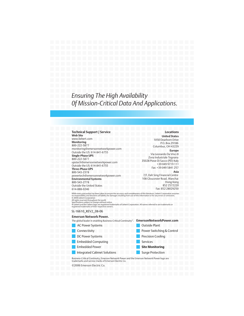Liebert Air Flow Enhander XDA User Manual | Page 16 / 16