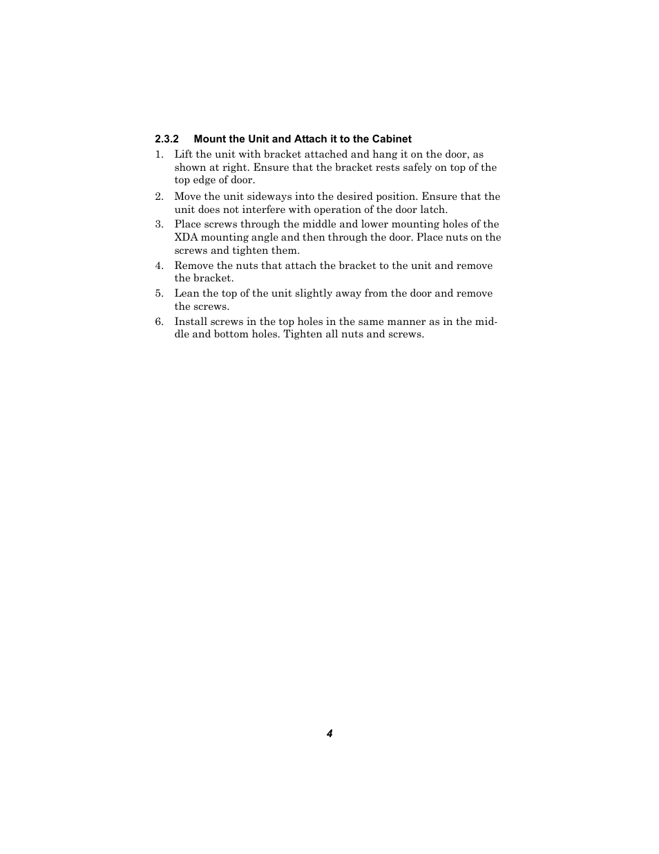 2 mount the unit and attach it to the cabinet | Liebert Air Flow Enhander XDA User Manual | Page 8 / 16